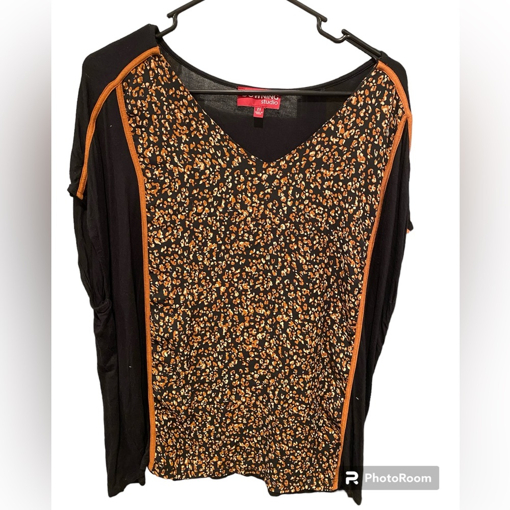 Downing Studio Short Sleeve Top Size 2X